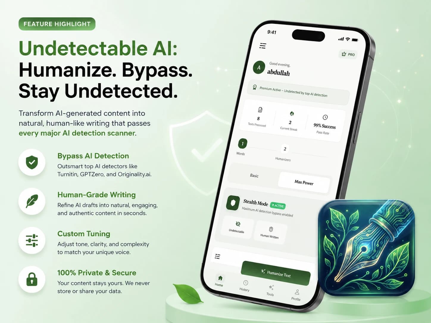 Undetectable AI: A Native Mobile App for Bypassing AI Detection