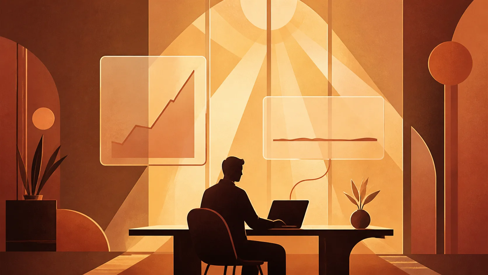 A dramatic rising vanity metric sits disconnected while the quiet, flat metric that actually predicts the outcome is the one worth following