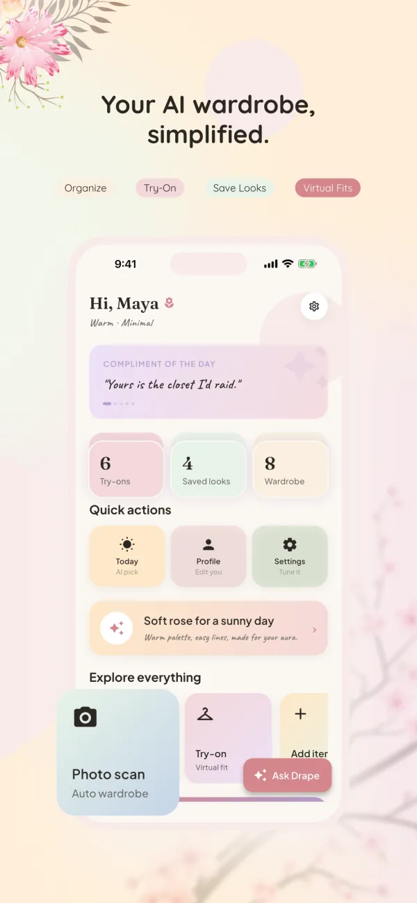 Drape: An AI Stylist Built From Your Own Closet screenshot 1